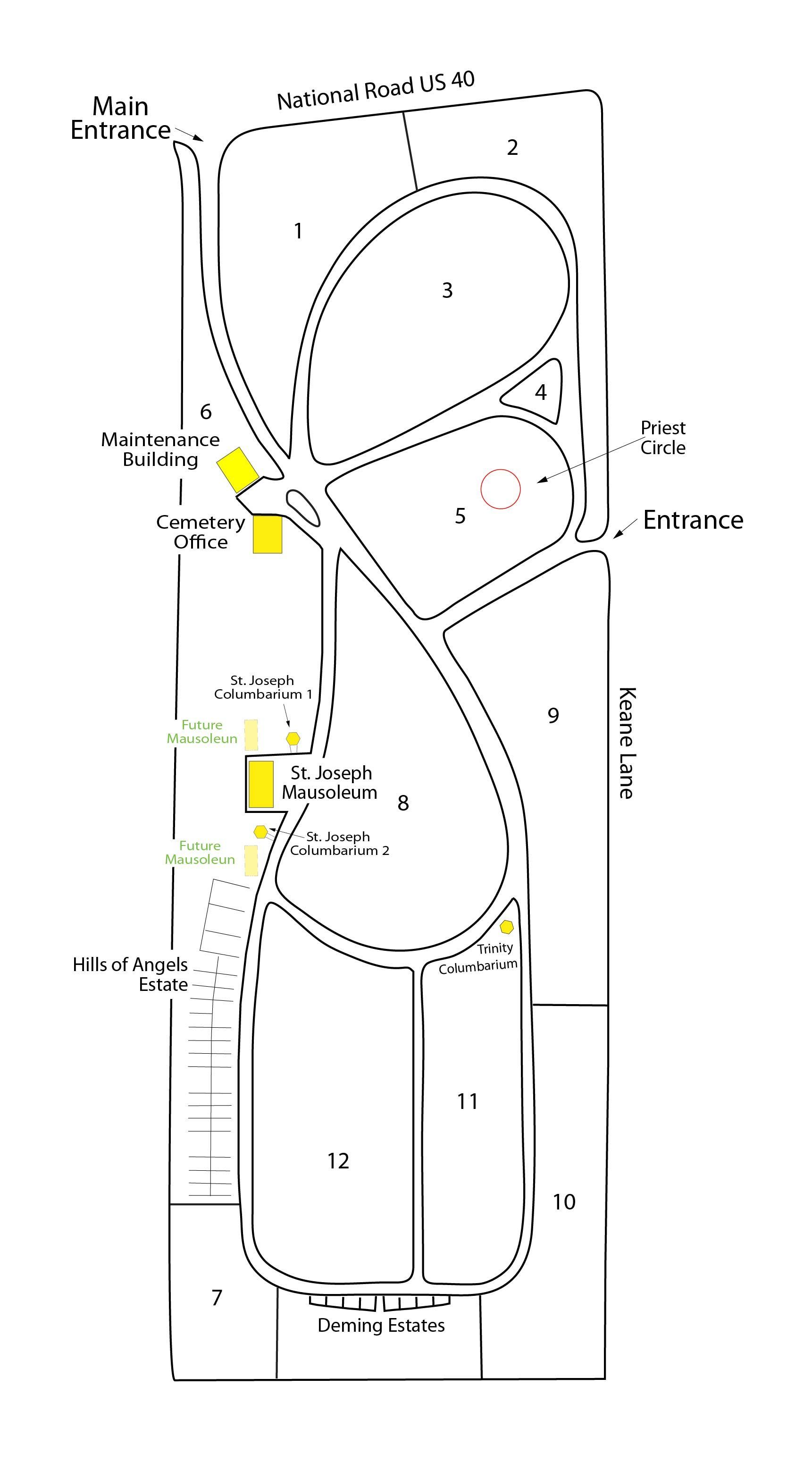Calvary Cemetery – Terre Haute Cemetery Map