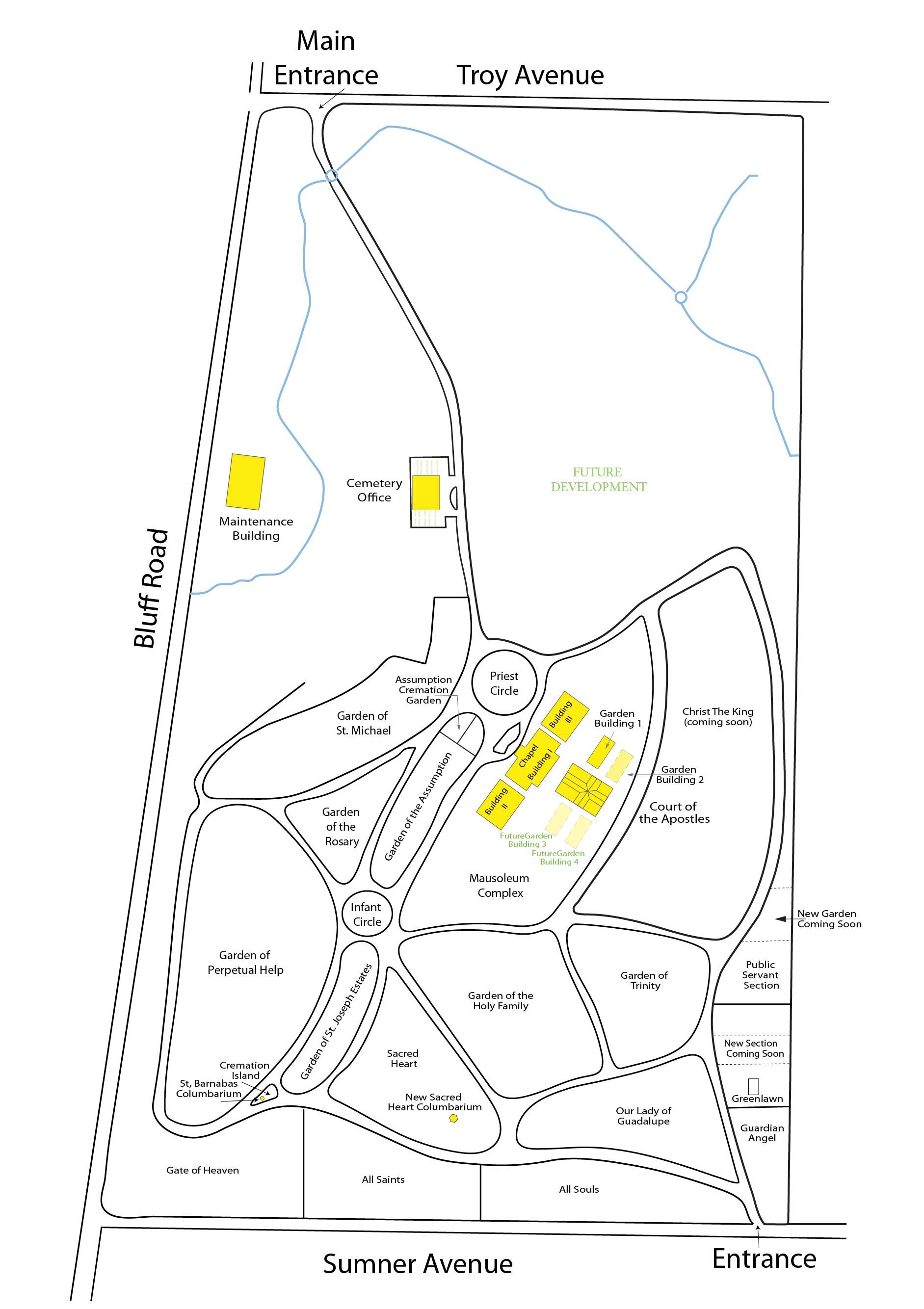 Calvary Cemetery Map