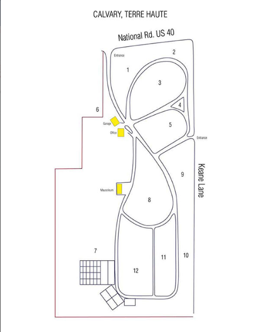 Calvary Cemetery – Terre Haute Cemetery Map