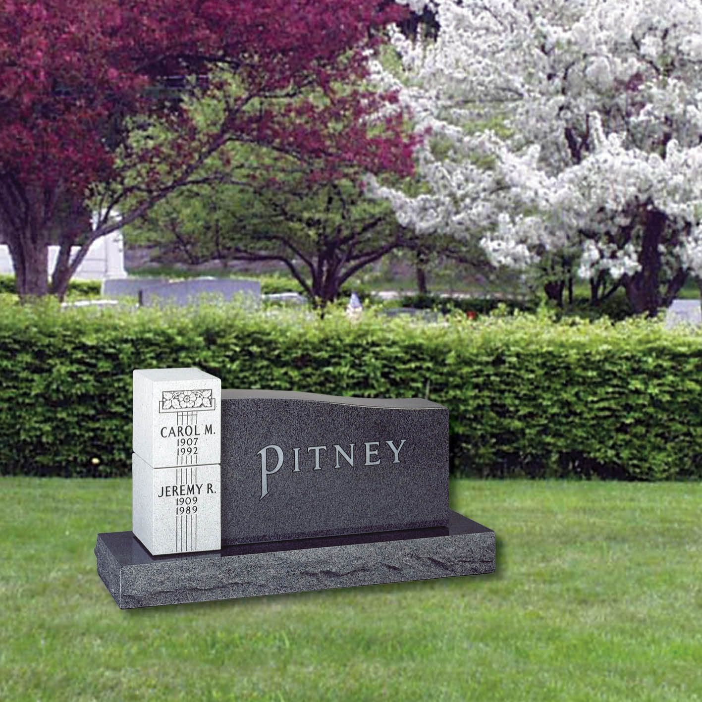 White and black headstone