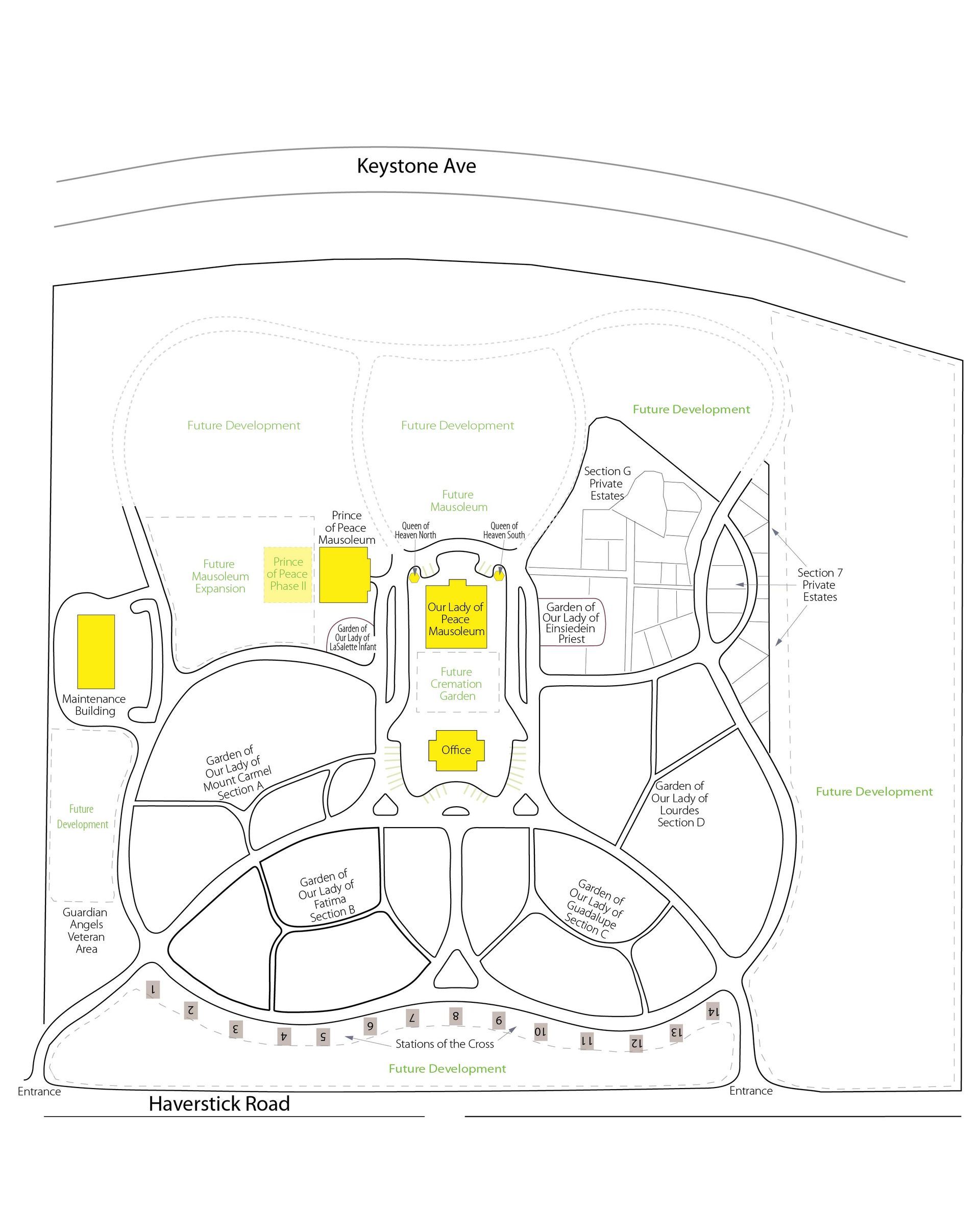 Our Lady of Peace Cemetery Map