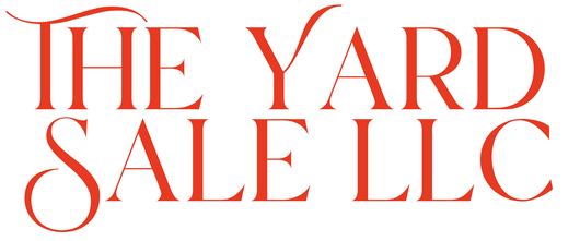 The logo for the yard sale llc is red on a white background.