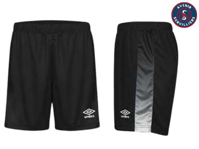 Une paire de shorts noirs avec le mot umbro dessus