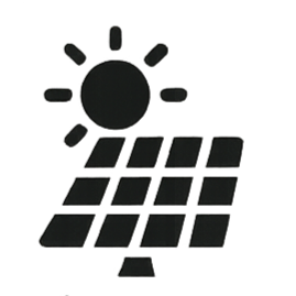 Panneau solaire sous un soleil brillant ; icône de l'énergie renouvelable.