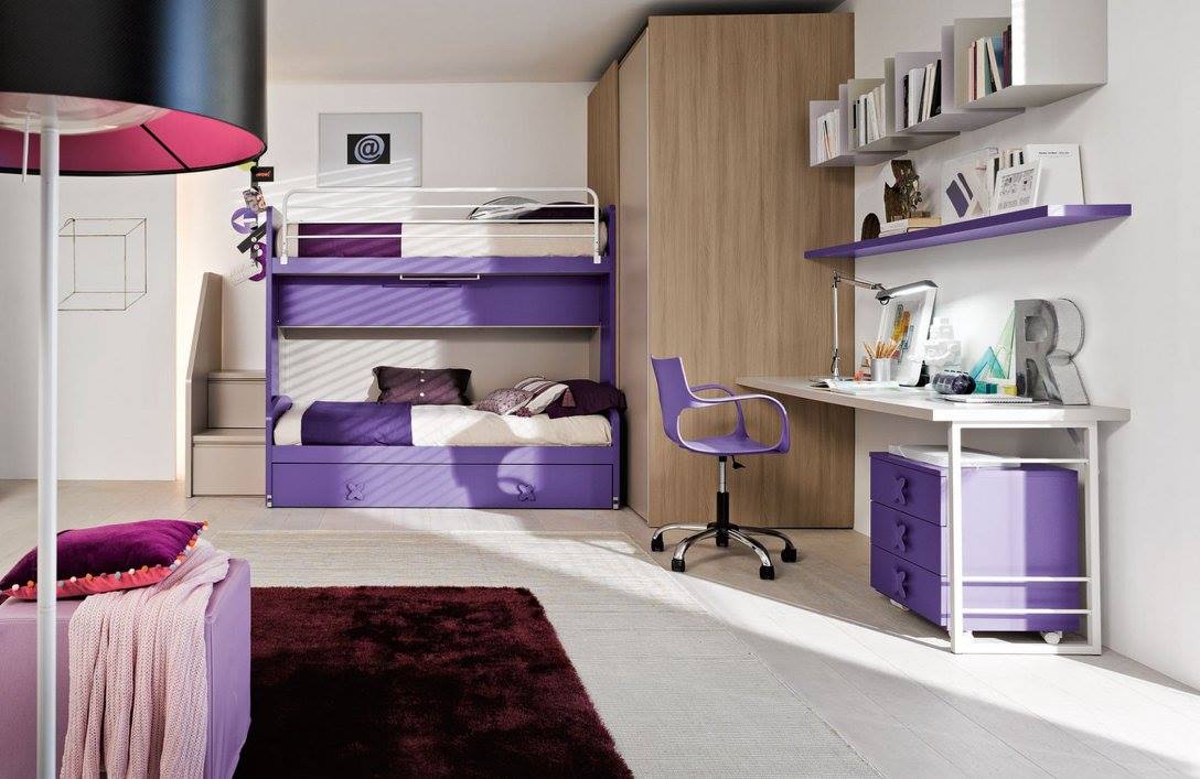 mobili per camera per ragazze viola