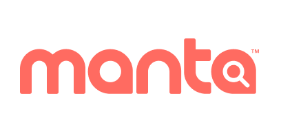 A red logo for manta on a white background
