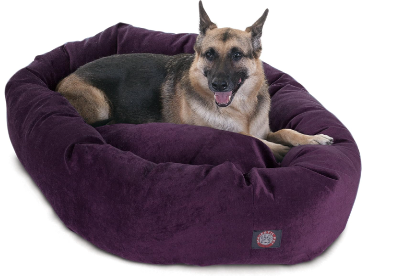 6. Majestic Pet Washable Micro Velvet Calming Dog Bed