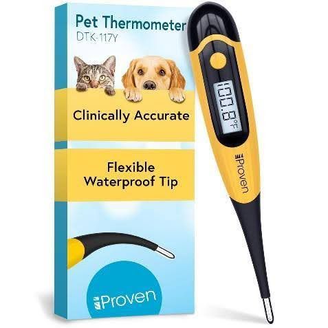 a pet thermometer with a flexible waterproof tip and a box .