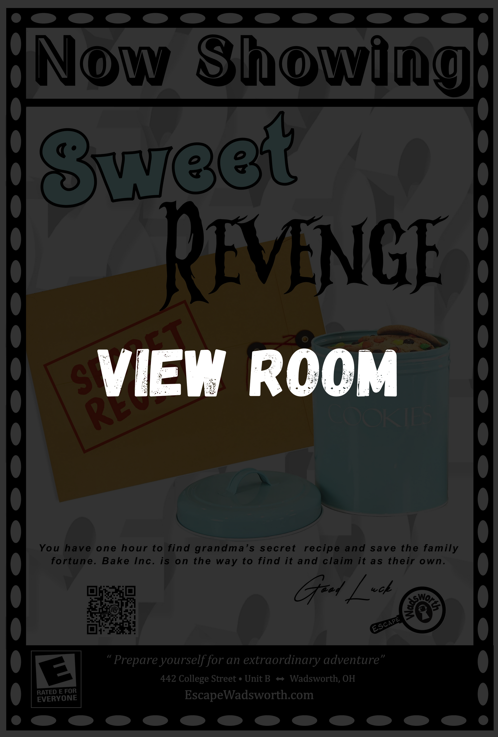 A poster for sweet revenge shows a view room.