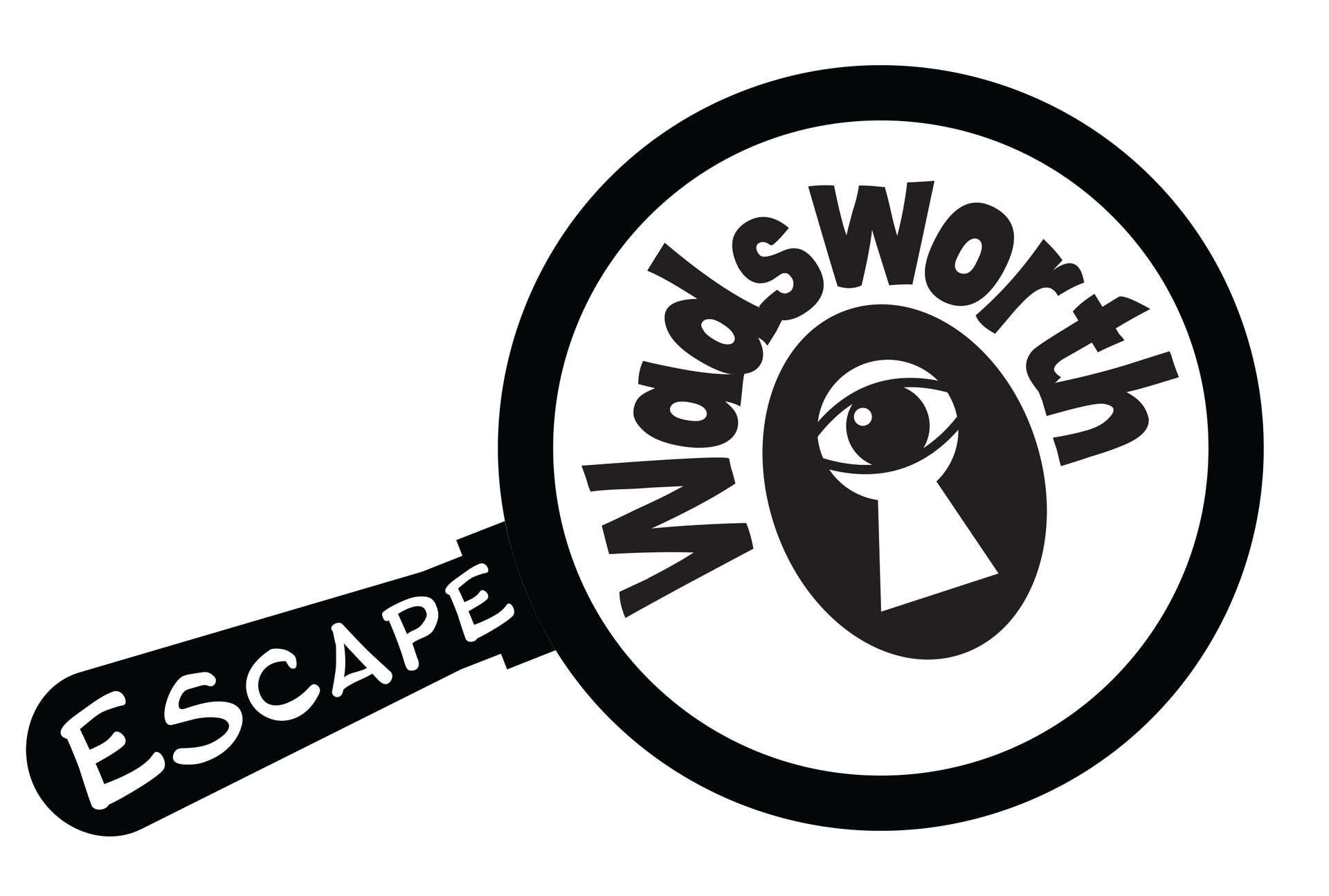 A magnifying glass with the word escape on it