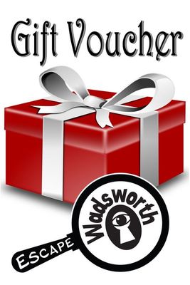 A red gift box with a white bow and the words gift voucher