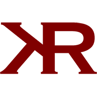 A red letter r is on a white background.