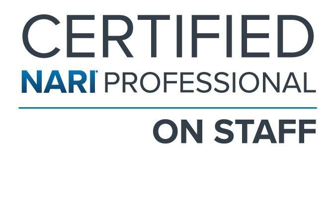 A logo that says `` certified nari professional on staff ''.