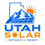 Utah Solar logo with mountains, sun, solar panel, and &ldquo;Detach & Reset&rdquo; tagline