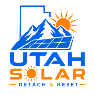 Utah Solar logo with mountains, sun, solar panel, and &ldquo;Detach & Reset&rdquo; tagline