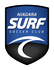 Niagara Surf Soccer Club logo in blue, black, and white with a stylized wave