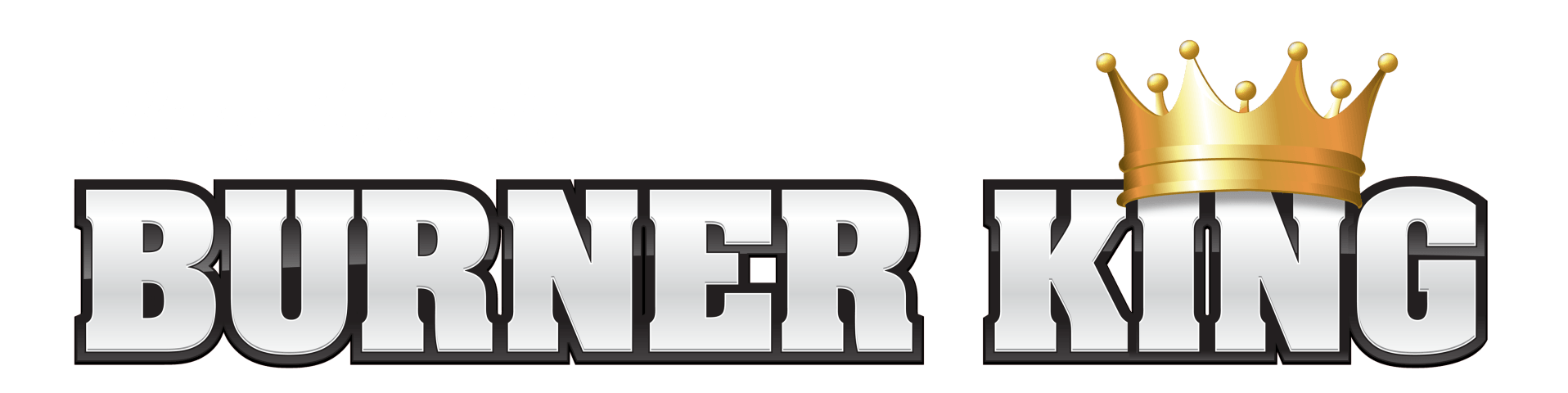 a logo for burner king with a gold crown