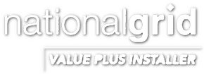 The national grid value plus installer logo is white on a white background.