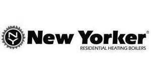 the new yorker residential heating boilers logo is black and white .