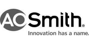 the aosmith logo is black and white and says innovation has a name .