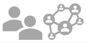 Über uns Symbole Personen und Netzwerk