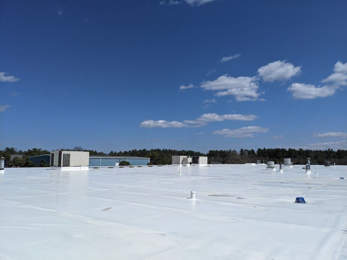 Flat roof on industrial hall