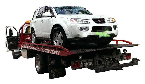 Wrecked Car On Towing Truck — Lake Barrington, IL — D & R Towing