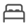 Icono de cama con dos almohadas.