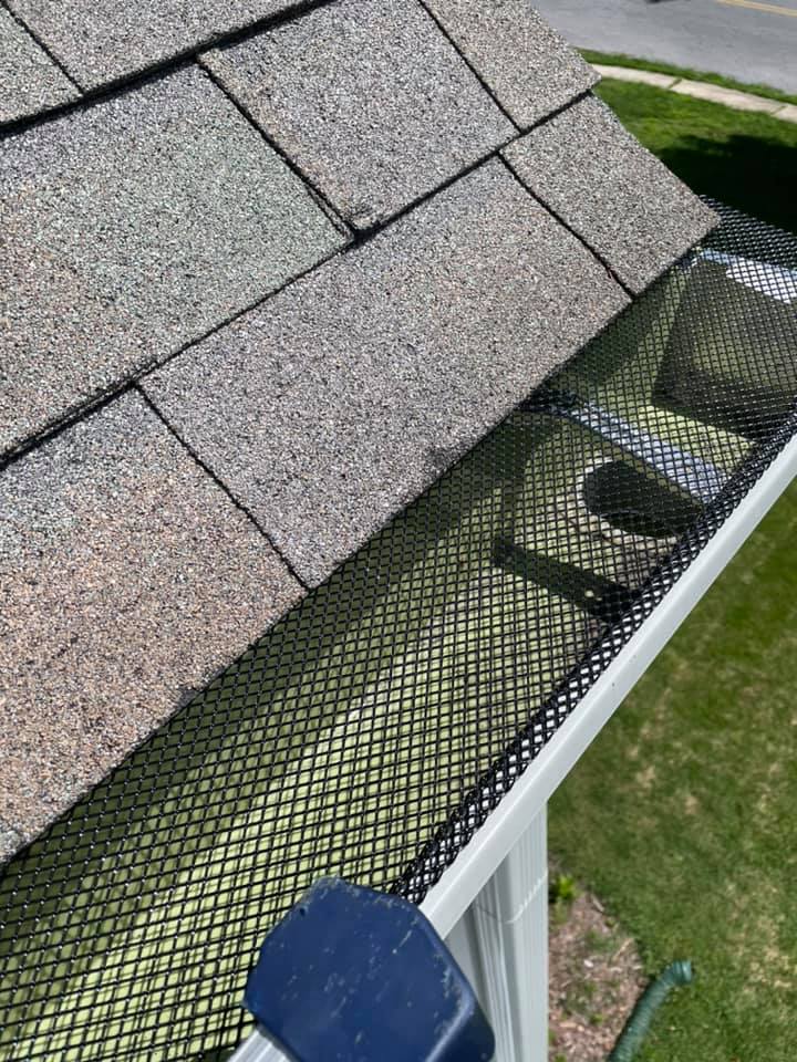 White frame gutter guard system