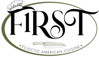 A logo for a restaurant called first eclectic american cuisine