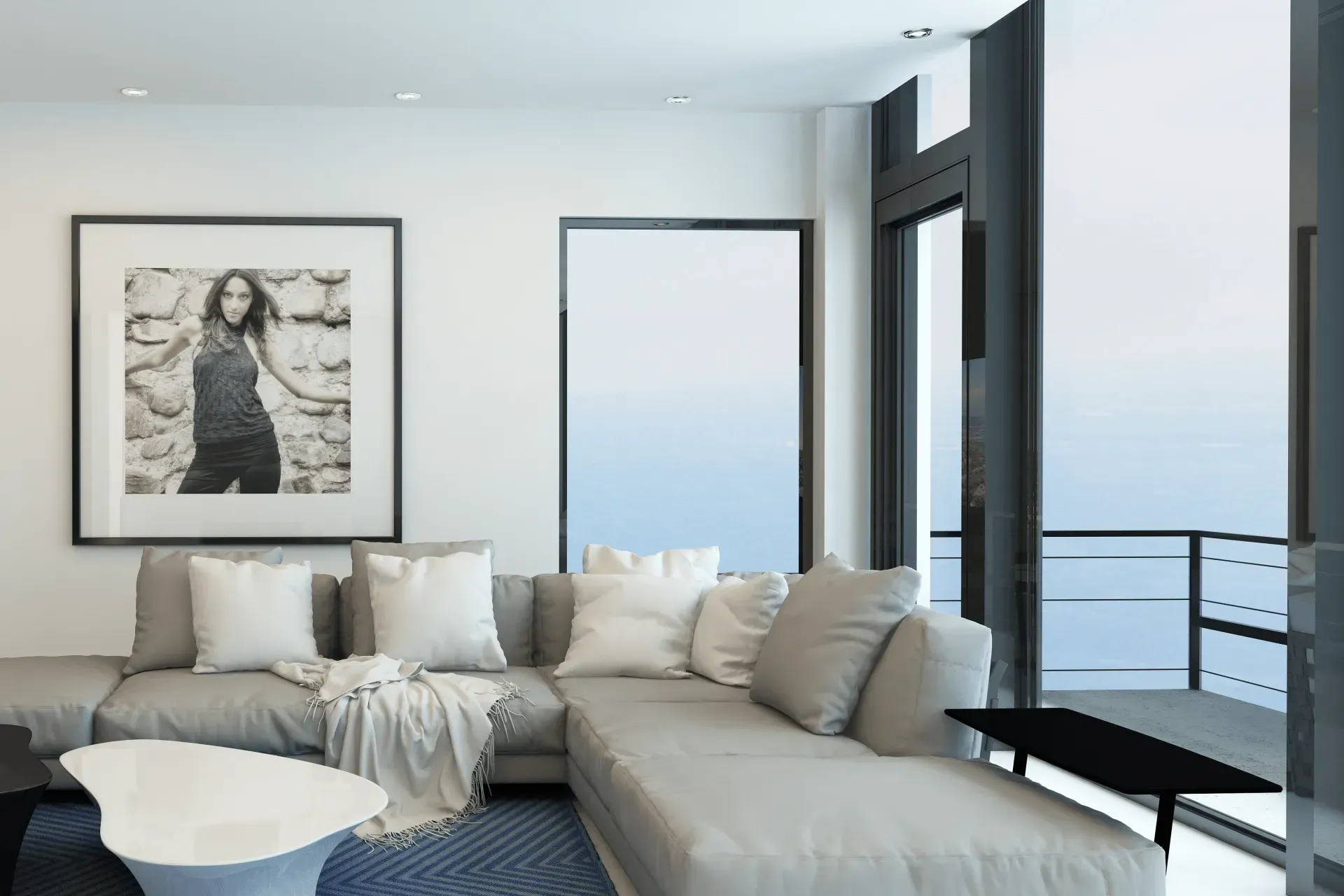 Apartment with tall, clean windows