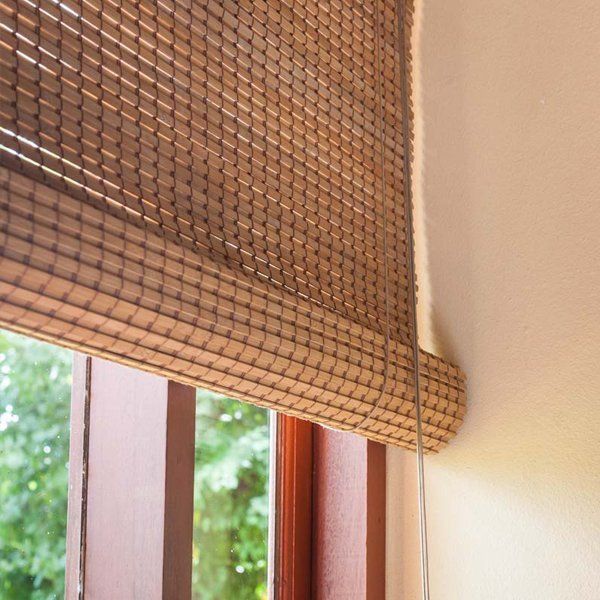 bamboo roller blind over a window