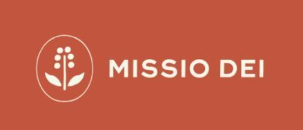 A logo for a company called missio dei with a flower in a circle.
