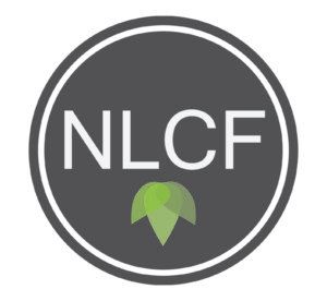 The logo for nlcf is a circle with a green leaf in the middle.