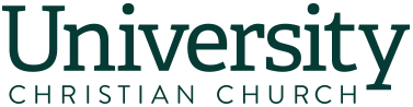 The logo for university christian church is shown on a white background.
