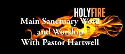 Text on fire background: