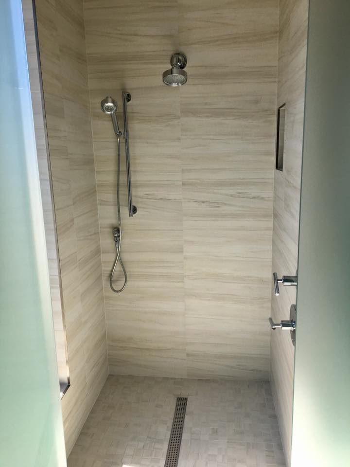 bathroom remodel shower inside view