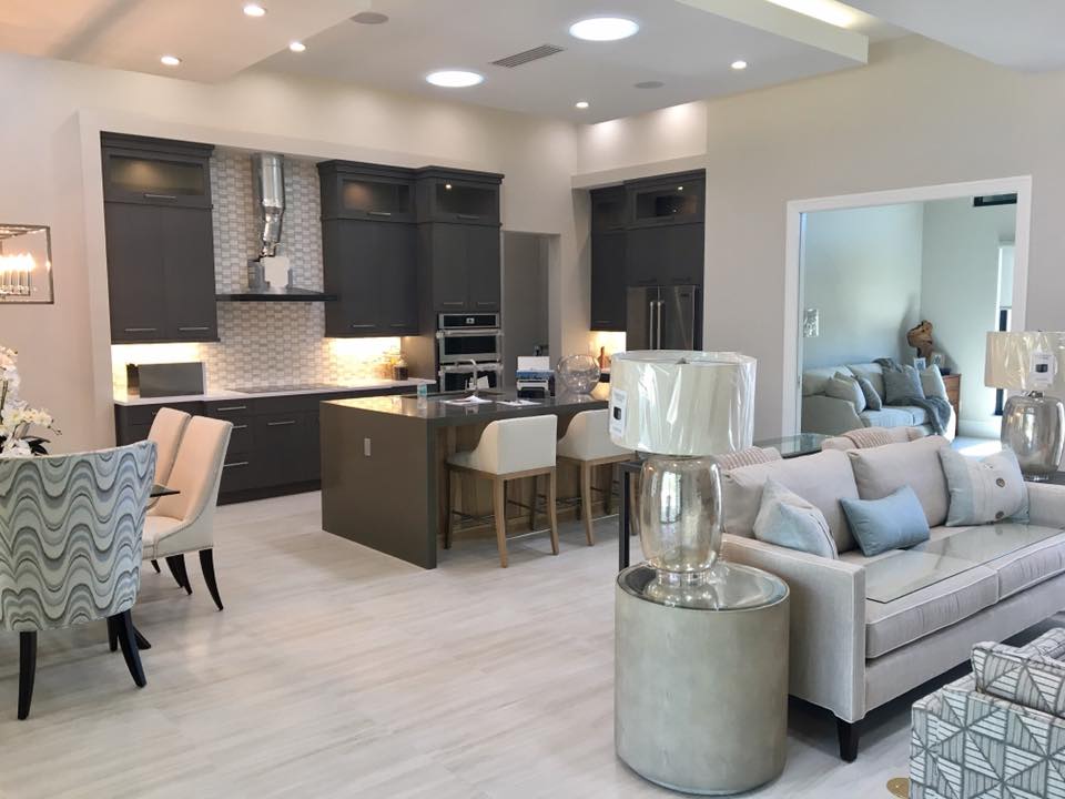 luxury home renovation remodel kitchen and living room area