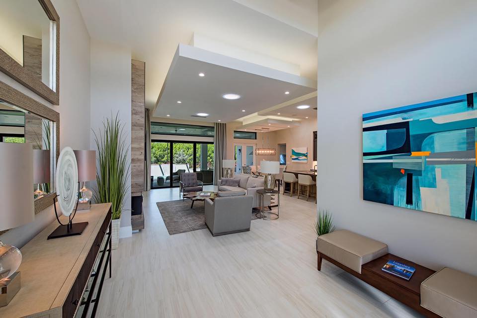 luxury home remodel entry way living and dining room
