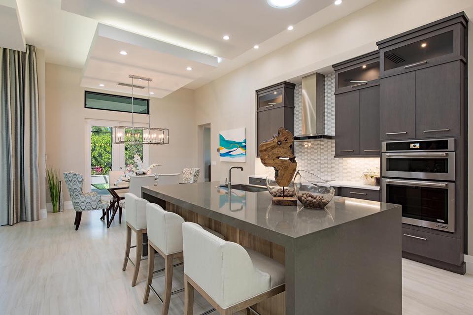 luxury kitchen remodel with large island