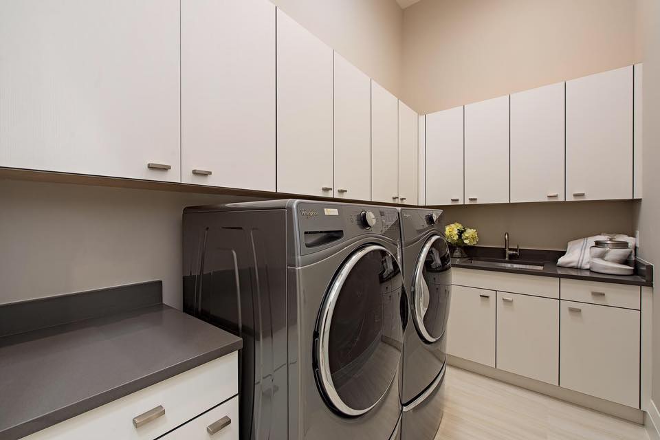 laundry room renovation with cabinets