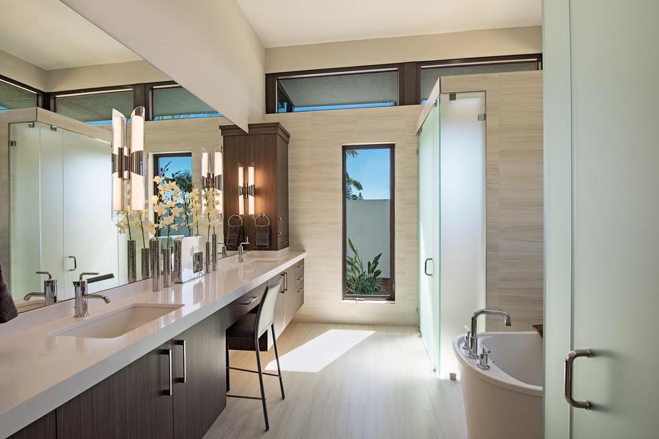 luxury bathroom remodel countertop shower and bathtub