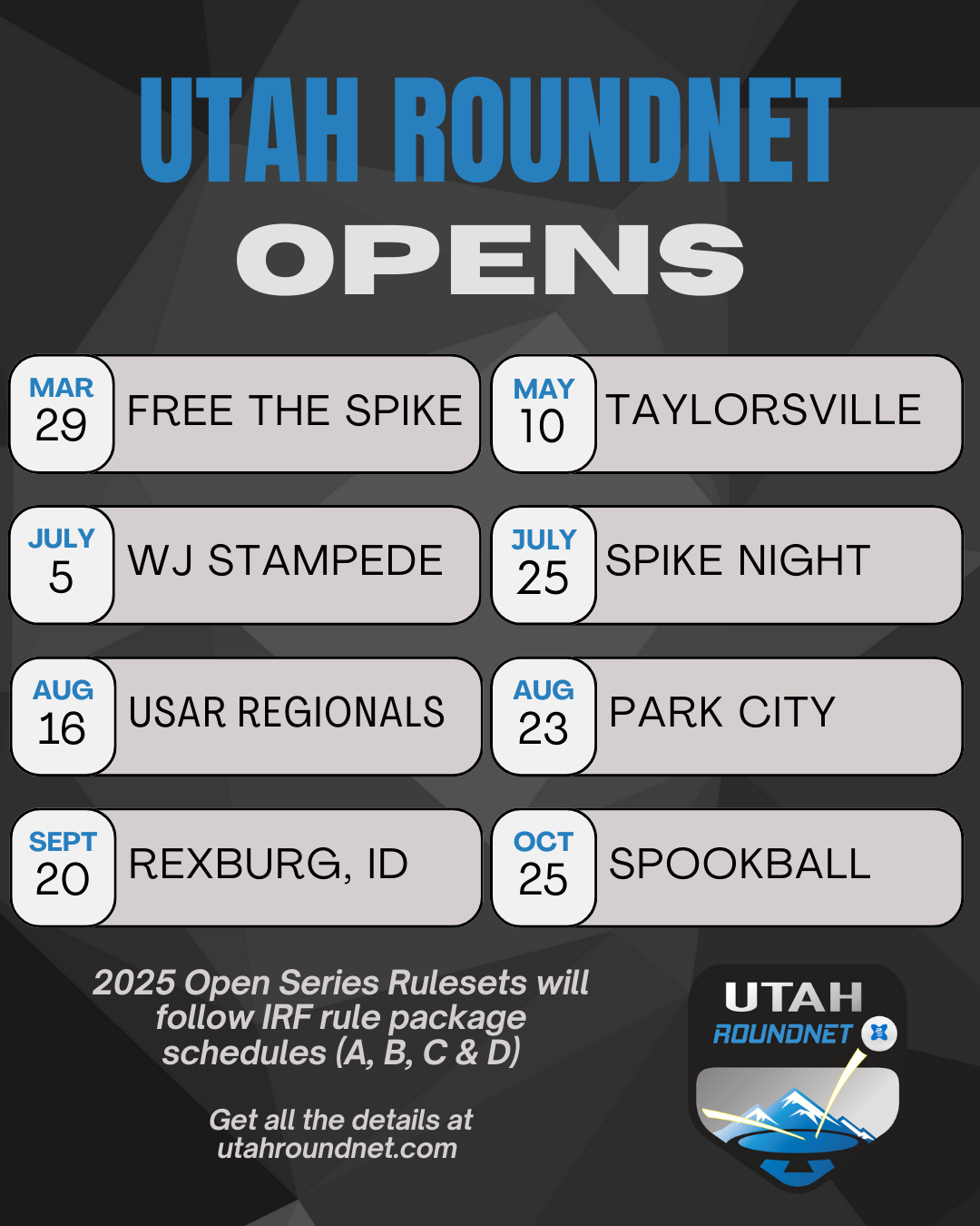 These are the more casual spikeball tournaments happening in Utah in 2025.