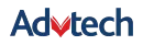 The advtech group logo is blue and white with a red triangle in the middle.