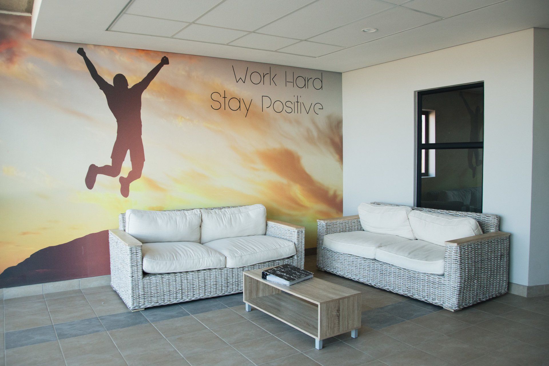 A living room with two couches and a coffee table