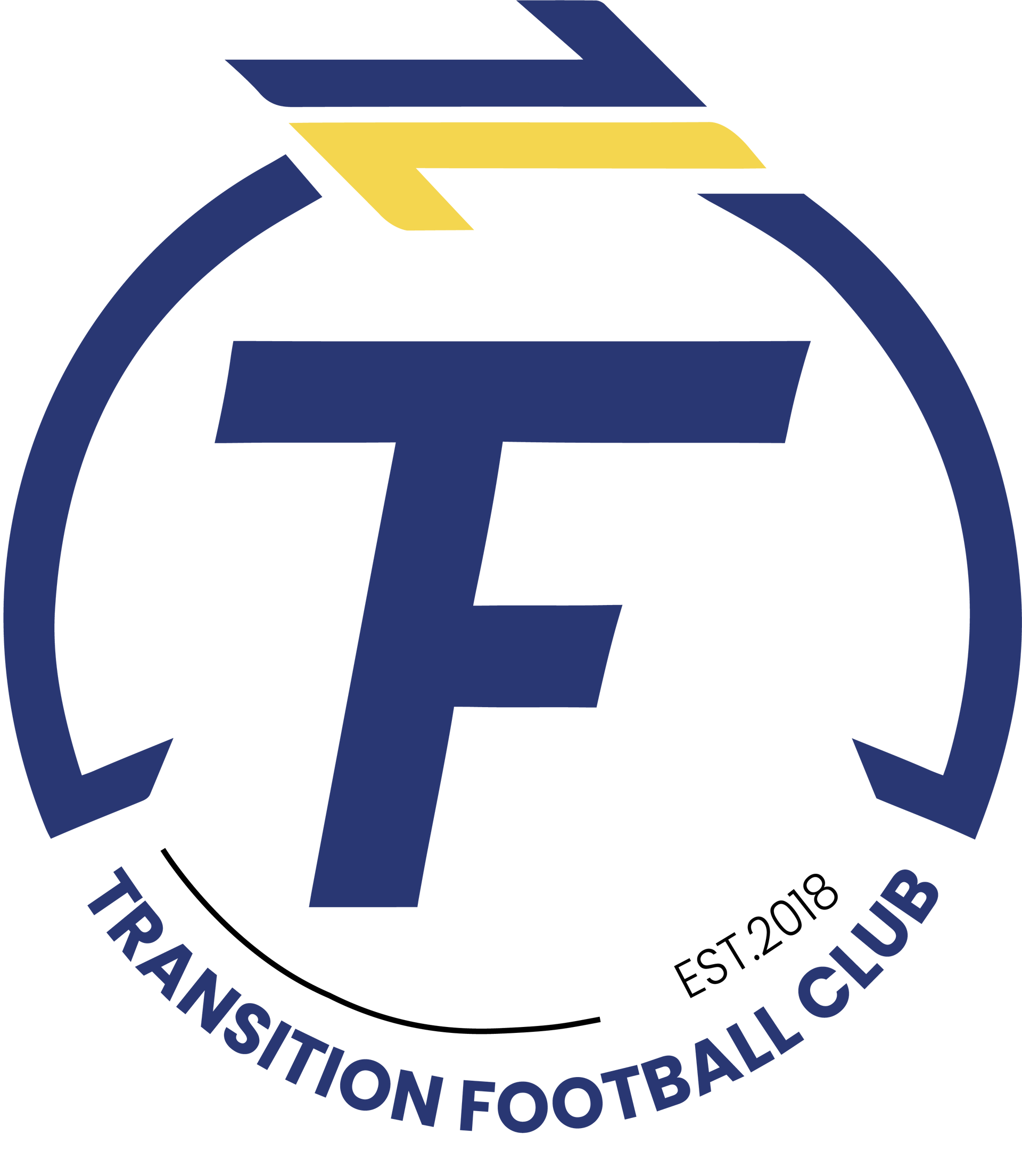 A blue and yellow logo for the transition football club