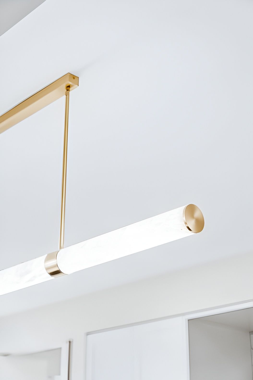 Gold and White Modern Linear Ceiling Light Fixture — Thomas Croker Constructions In Myrtleville, NSW
