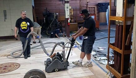 Floor Refinishing in Progress — Richmond, VA — Old Dominion Floor Company