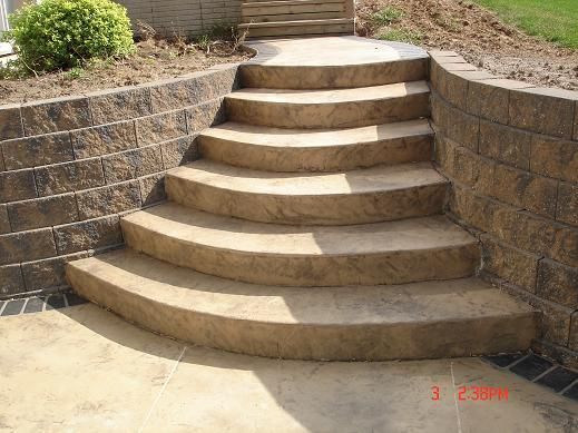 stamped concrete stairs