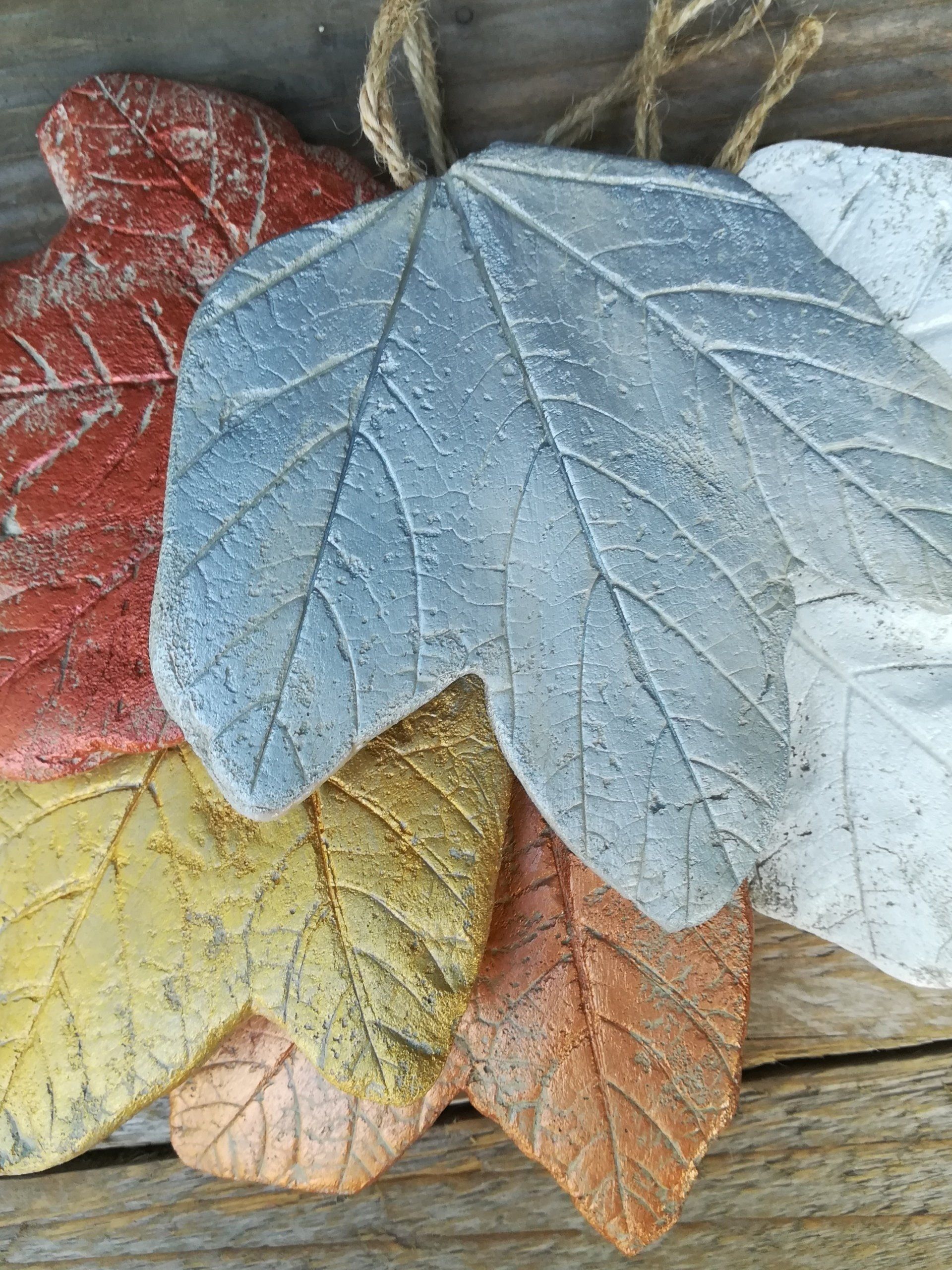 decoratie van beton, betondecoratie, betondeco, bladeren van beton, handgemaakt, uniek, schattig, cadeautje, handgeschildert, herfst, blaadje van beton